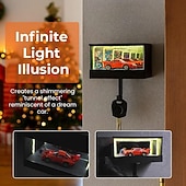Недорогие Декоративные огни-Брелок для ключей Infinity Garage, настенный держатель для ключей для гаража, брелок с 3D-зеркалом и светодиодной лампой, простая установка для прихожей, офиса, автолюбителя