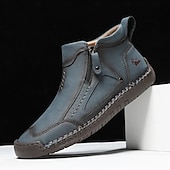 abordables Botines-Botas de senderismo de piel sintética de primera calidad para hombre: calzado resistente con cierre de cremallera para aventuras al aire libre y uso casual.