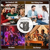 Недорогие Кружки и чашки-Кружка для кофе и пива с декором в стиле викингов и ручкой в виде дракона, подарки в стиле викингов для мужчин, пивные кружки для мужчин, средневековые украшения в стиле ренессанс, 18 унций