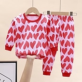 billiga Pyjamas-Småbarn Pojkar 2 delar Pyjamasset Långärmad Z17 Z29 Z13 Ensfärgat Djur Vår Höst Förtjusande Hem 7-13 år