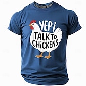 cheap Men's Funny T shirts-Funny Chicken T-shirt, Yep I Talk to Chickens Shirt, Poultry Farmer Humor Tee, Cute Farm Animal Graphic Gift for Men, Chicken Lover Farm Life Apparel, Sizes S M L XL XXL XXXL