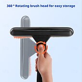 baratos Ferramentas de limpeza de veículos-Conjunto amarelo 5 em 1 de pá de neve com pá retrátil para carro, vassoura giratória, tira de silicone, cabo de espuma, pá de gelo e kit de emergência para neve em veículos. Ferramentas para limpeza