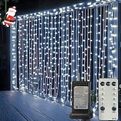 abordables Enchufe eléctrico-luces de cortina 3 * 3M 300 Leds 8 funciones control remoto temporal Enchufar Luces de cortina de hadas decoración de fiesta de boda interior y exterior