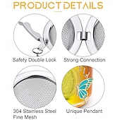 abordables Utensilios de cocina y gadgets-2 bolas de té para té a granel con colgante de mariposa 3D. Infusor de té de malla de acero inoxidable.