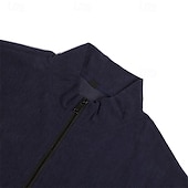 economico Polo classica da uomo-Per uomo Camicia di Velluto a Coste Polo con zip Sport all&#039;Aperto Casuale Collo Alto Colletto Mao Manica Lunga Moda Essenziale Semplice Zip a un quarto Inverno Primavera &amp; Autunno Autunno &amp; Inverno