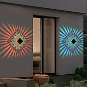 levne Venkovní nástěnná světla-2 ks solární čtvercové nástěnné světlo venkovní vodotěsné nádvoří světlo s dutou projekcí nástěnné světlo vánoční domov zahrada veranda balkon vnější stěna dekorace krajinářské světlo