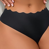 olcso Női háló- és szabadidőruházat-Női Bugyik Alap bugyi Rugalmas derékNightwearNejlon Vakáció Otthon Egyszínű Divat aranyos stílus Fekete Fehér Bézs Tavaszi nyár Ősz &amp; tél