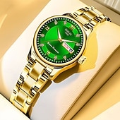 economico Orologi al quarzo-L'orologio al quarzo da donna è alla moda casual ed elegante con una scala digitale in strass e un quadrante luminoso con doppio calendario - La migliore scelta regalo per la Festa della Mamma per le