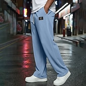 baratos Perna Reta-Homens Calças Esportivas Calça de moletom com pernas largas Calças Calças de moletom abertas Com Cordão Cintura elástica Tecido Respirável Comprimento do joelho Esportes Casual Diário Roupa de rua
