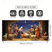 olcso Karácsonyi garázskapu burkolatok-karácsonyi garázsajtó borító, betlehem Jézus születése ünnep nagy függő hátteret kültéri templomba, otthonra, udvarra, karácsonyi parti dekoráció, vallási ünnepi ünnepség karácsony