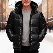 economico Piumini e parka da uomo-Per uomo Cappotto Invernale Giacca Piumino Giacca imbottita Imbottito Tasca Piumino in piuma d'oca bianca All'aperto Casuale Quotidiano Regolare Moda Streetwear Casual Calore Termico Inverno Tinta
