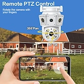 Недорогие IP-камеры для помещений-IP-камера с двумя объективами, полноцветная, ночное видение, обнаружение движения, двусторонняя голосовая беспроводная камера, наружная, внутренняя, домашняя охранная интеллектуальная Wi-Fi PTZ-камера