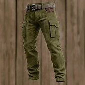 olcso Oldalzsebes nadrágok-Férfi Ostya Cargo nadrág Nadrág Alkalmi nadrág Kollázs Zseb Egyenes lábbal Sima Mokaszinok Mekano Teljes hossz Hétköznapi Napi Szabadtéri Szabadság Divat Fekete Lóhere Mikroelasztikus