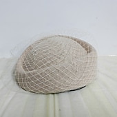 preiswerte Fascinators &amp; Hüte-1950er Retro Vintage Hut Cocktail Hut Damen Valentinstag Derby Cocktail Party Ascot Hut für Erwachsene Alle Jahreszeiten