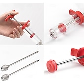 economico Utensili e gadget da cucina-siringa in plastica per iniettare carne, kit per iniezioni di tacchino con 2 aghi in acciaio inossidabile per iniettare la marinata nella carne di tacchino, pollo, petto di maiale, ideale per