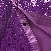 billiga Satinskjortor för män-Herr Skjorta Satinskjorta Casual skjorta Knapp upp skjorta Balskjorta Slät Bröllop Fest Blå Purpur Långärmad Kavajslag Vår &amp; Höst Alla årstider Kläder Paljett