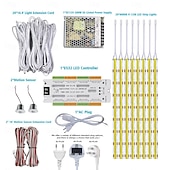 Недорогие Штекерные полосы света-Комплект светодиодной подсветки лестницы с интеллектуальным датчиком движения, 10-24 шт., 4,9-футовая светодиодная лента COB для внутренней подсветки лестниц, оснащенная кабелем с выключателем и