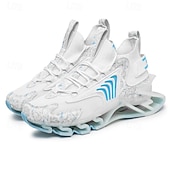 Χαμηλού Κόστους Ανδρικά Παπούτσια Τρεξίματος-Ανδρικά λευκά και γκρι αθλητικά αθλητικά παπούτσια - παπούτσια υψηλών επιδόσεων με αναπνεύσιμο σχεδιασμό για τρέξιμο, υπαίθριες δραστηριότητες και καθημερινή χρήση