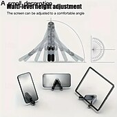 お買い得  電話スタンド-2パックアルミ合金V字型折りたたみ電話スタンド ポータブルデスクトップスタンド デスクトップ電話ホルダー ポータブルデバイススタンド 調整可能な電話スタンド 折りたたみ電話ホルダー