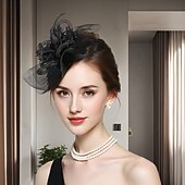 abordables Fascinateurs-Coiffe Tulle Chapeau Fedora Mariage Fête du thé Course de Chevaux Cocktail Élégant ancien Avec Tulle Casque Couvre-chef