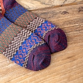 abordables calcetines de hombre-Hombre 5 pares Paquetes múltiples Calcetín Calcetines para correr Calcetines informales Multi Color Color Geométrico Vacaciones Deporte Diario Básico Cálido Otoño Invierno Moda Étnico