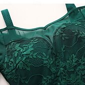 Недорогие Стандартный бальный зал-Женское элегантное платье для бальных танцев изумрудно-зеленого цвета с кружевной аппликацией, открытыми плечами и длинным рукавом, для вальса, танго, современной румбы, для выступлений на