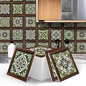 cheap Tile stickers-12pcs 3D Wall Tile Stickers Peel Stick 6x6 in, Thick PE Foam Crystal Mosaic, Waterproof Backsplash for Kitchen, Bathroom &amp; Home Decor, Metallic Wall Panels Gift Box