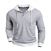 voordelige basic hoodies voor heren-Voor heren Trui met capuchon Stoppen Grijs Capuchon Kleurenblok Zak Kleurenblok Sport &amp; Outdoor Casual Dagelijks 3D-afdrukken Streetwear Sportkleding Casual Herfst Winter Kleding Hoodies Sweatshirts