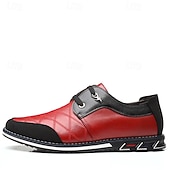 economico Scarpe casual degli uomini-scarpe slip-on trapuntate rosse e nere da uomo con lacci elastici - calzature casual alla moda per le uscite del fine settimana