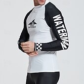 Недорогие Гидрокостюмы и дайвинг -костюмы-Муж. Гидрокостюм для дайвинга Рашгард из 2 частей Купальный костюм Блокировка цвета УФ-защита Легкость Длинный рукав Гидрокостюмы Серфинг Гребля на каное Для погружения с трубкой Зима