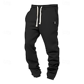 cheap Joggers-Men's Waffle Sweatpants Joggers Trousers Casual Pants Drawstring Elastic Cuff Solid Color Comfort Full Length Daily Outdoor Streetwear Vacation Fashion Black White Micro-elastic