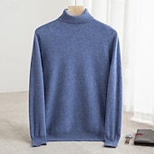 preiswerte Wollpullover für Herren-Hochwertiger Herren-Rollkragenpullover aus reiner Wolle und Kaschmir, klassischer Strickpullover, weich, warm und atmungsaktiv
