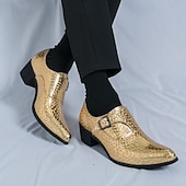 baratos Sapatos de monge-Mocassins masculinos azuis de verniz com fivela - calçado formal elegante para eventos especiais e trajes de noite.