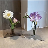 levne Sníženo na 30 $-Akrylová váza s rámem - moderní květinová váza pro domácí dekoraci, držák na rostliny na stůl, vánoční dekorace na stůl