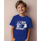 cheap Boy's 3D Funny Humor-Christmas Unisex Boys' 3D Graphic Funny Slang 67 T shirt Tee Short Sleeve 3D Print Summer Spring Sports Fashion Streetwear Kids 4-12 Years Crew Neck Outdoor Casual Daily Regular Fit