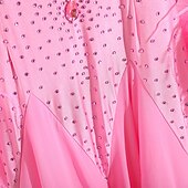 economico Abbigliamento da Competizione-Balli da Sala Vestito Pieghe Giunzione Cristalli / Strass Per donna Performance Allenamento Manica Lunga Alto Spandex Chiffon Rete