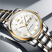 halpa Kvartsikellot-Edistynyt Miesten Rannekello Muodikas Miesten Kvartsikello Päivämäärä Kalenteri Hohtava Näyttö Vedenkestävä Paras Valentine's Day Lahjavaihtoehto Miehille