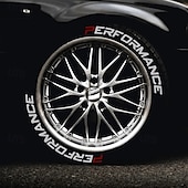 رخيصةأون أدوات حماية وتصميم هيكل السيارات-8 قطع/مجموعة ملصقات ديكور لإطارات السيارات ضبط السيارة ملصقات ثلاثية الأبعاد دائمة من مادة البولي فينيل كلوريد ملصقات حروف تسمية السيارات للأداء