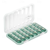 economico deposito bagagli e viaggi-Portapillole portatile con 21/28 scomparti, dispenser per farmaci settimanale, grande scomparto diviso, adatto per vitamine e farmaci quotidiani, ideale per viaggi, casa o come regalo.