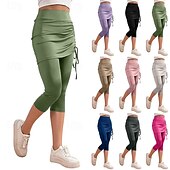 abordables Faldas y Skorts para Mujeres-Mujer Color sólido Falda casual Falda con leggings Frunce Correa Eslático Transpirable Tenis pepinillo Corriendo Prendas de abajo Gris oscuro Negro Rosa Ropa de tenis