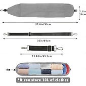 abordables almacenamiento de equipaje y viajes-Almohada de viaje rellenable para el cuello, funda de almacenamiento portátil con cremallera segura, funda de transporte liviana para uso en aviones, se puede llenar con ropa para crear un soporte