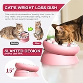 Недорогие Игрушки для кошек-Игрушки для кошек, медленная кормушка, интерактивная миска для кошек, для домашних кошек, головоломка для кошек, кормушка для домашних животных