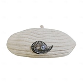 cheap Party Hats-Hats synthetic fibre Beret Hat Floppy Hat Casual Holiday Classical Classic With Crystals Pure Color Headpiece Headwear