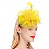 cheap Fascinators-Headdress Feathers Beads Wedding Birthday Elegant Vintage With Rhinestone Headpiece Headwear