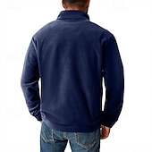 cheap Basic Sweatshirts-Men's Sweatshirt Fleece Sweatshirt Pullover Quarter Zip Sweatshirt Black Army Green Navy Blue Khaki Dark Gray Half Zip Plain Casual Daily Sports &amp; Outdoor Polyester Streetwear Basic Casual Fall