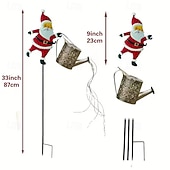 preiswerte Urlaubslichter-Solar-Gartenbeleuchtung, Weihnachtsmann-Laterne, IP44 wasserdicht, warmweiße oder farbig blinkende Lichterkette für die Weihnachts-Gartendekoration