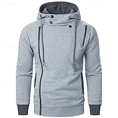 abordables sweats à capuche basiques pour hommes-Homme Sweat à capuche Noir Gris Clair Gris foncé À capuche Bloc de Couleur Patchwork Avec Poches Sport &amp; Loisir Quotidien Fête Polyester Streetwear Basique Occasionnel Automne Hiver Vêtement Tenue