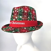 levne Pánské vánoční styly-Pánské Sluneční klobouk Párty Čapka Vánoční čepice Rubínově červená Polyester Módní Na běžné nošení Vánoce Večírek Pléd Sněhová vločka Proti sluci Prodyšné