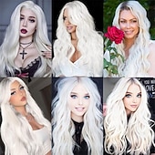 baratos Perucas de Carnaval-Peruca de Carnaval 2026 Loiro Preta Branco Encaracolado Ondulado Longo Peruca sintética para festivais Mardi Gras Parada Cabelo para fantasia de cosplay para Feminino
