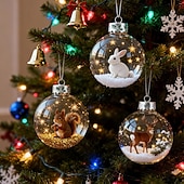 levne Ozdoby-Akrylová ozdoba s motivem divoké zvěře, ručně vyrobená 3D vánoční dekorace se zvířaty, luxusní zimní vánoční dekorace na stromeček. &amp;dárky, třpytivé hvězdné akcenty